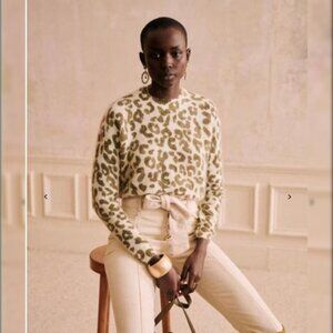 Sezane Indiana Sweater in Leopard Khaki